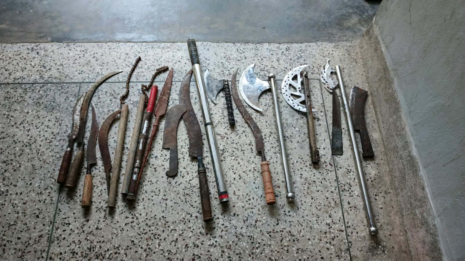 Weapons seized from homes of 2 alleged juvenile gang members in Kushtia